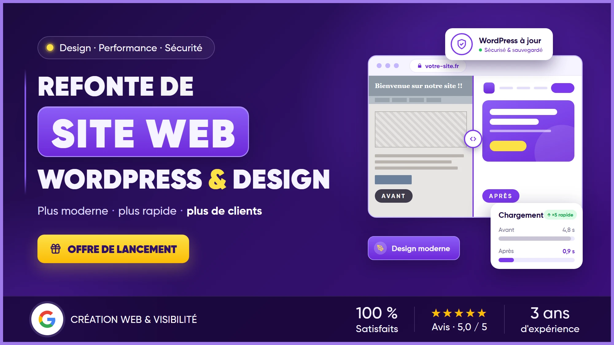 Je vais refaire votre site web pour le rendre plus moderne, plus rapide et plus efficace