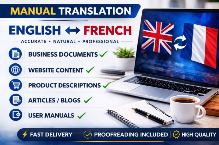 Je vais Je vais rédiger vos textes et traduire vos contenus du français vers l’anglais et inversement