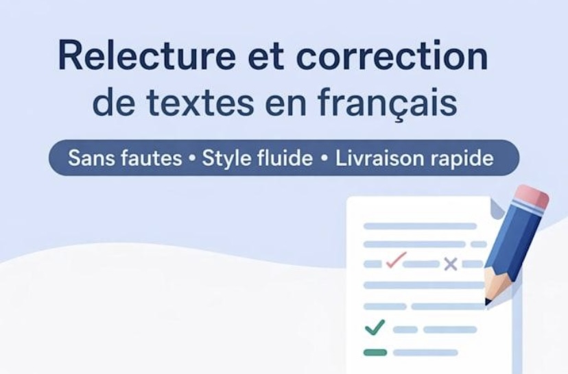 Je vais rédiger et corriger vos textes en français sans fautes