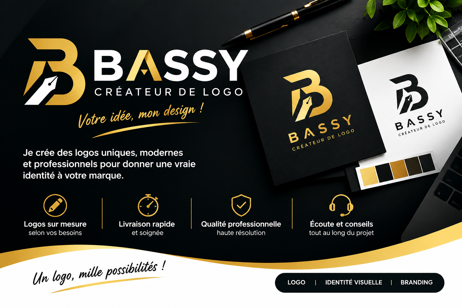 Je vais créer votre logo professionnel en 48 h