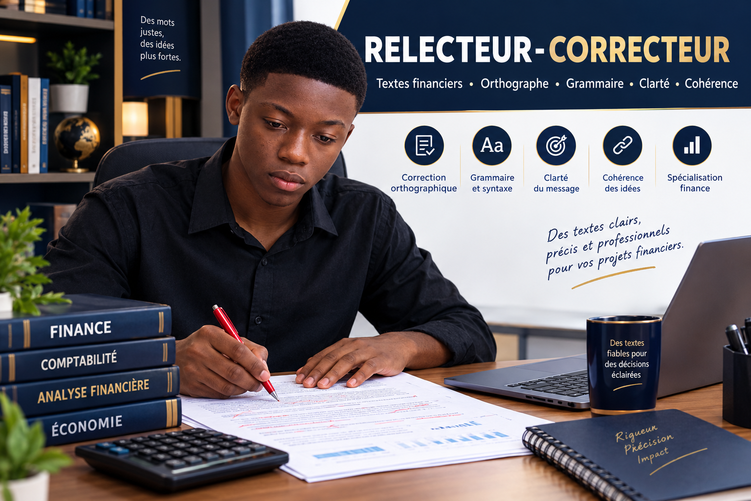 Je vais Relir et corriger vos documents, rédactions et pages